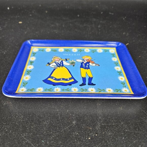 Vintage Swedish Decorative Tray Trinket Dish Gerhards Plastic Melamine 4" x 6" - Picture 4 of 10